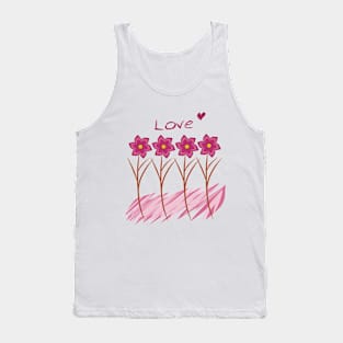 Pink Flowers Tank Top